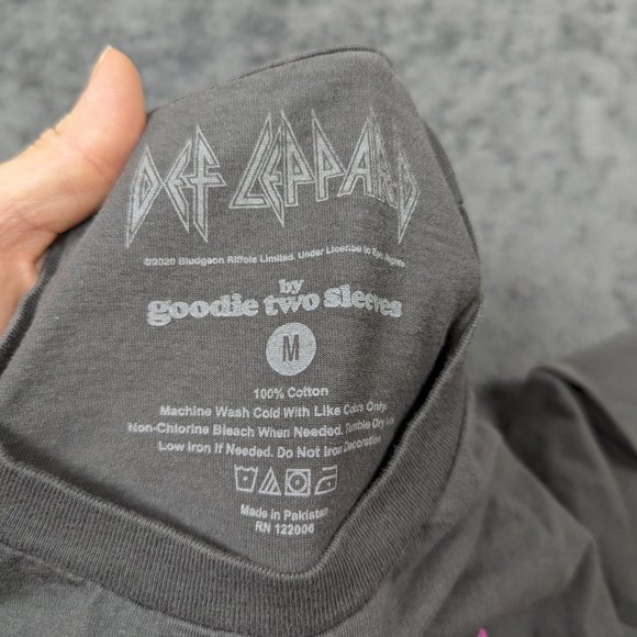 Def Leppard Shirt Adult Medium Gray Pullover Long Sleeve 1983 Art Music Band Tee - Picture 12 of 16